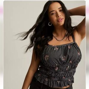 Torrid Festi Smocked Crop Cami Size 3